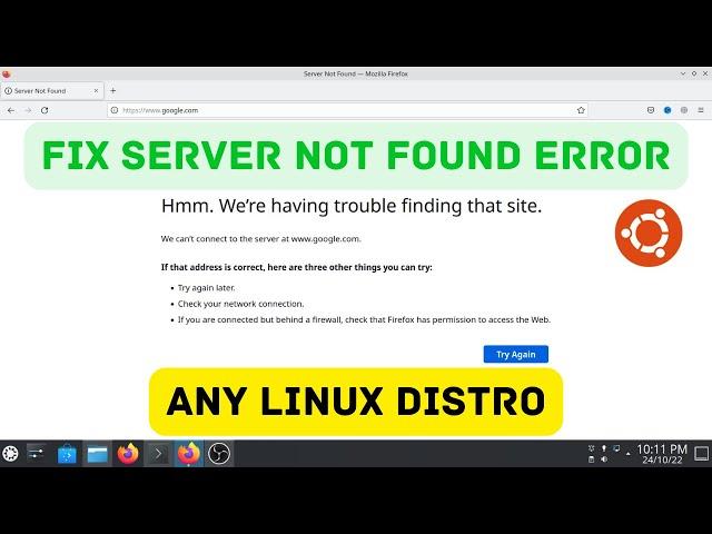 Server not Found Error Firefox in Ubuntu/Kali Linux | Fix Internet Problem | Ubuntu 22.04 LTS