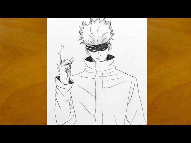 How to Draw Gojo Satoru Step by Step || Easy Anime Drawing Tutorial