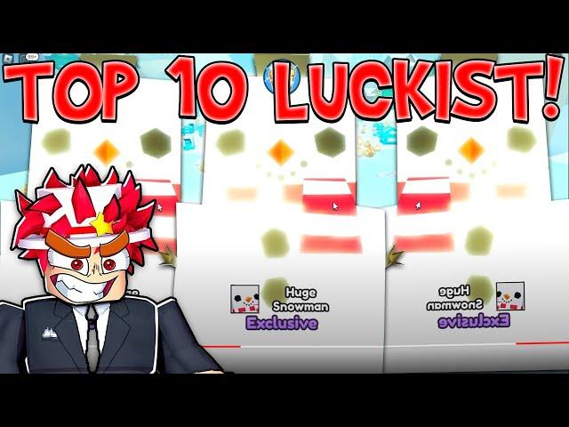 TOP 10 LUCKIEST  YOUTUBERS WHO HATCHED A HUGE SNOWMAN IN Pet Simulator X! ️