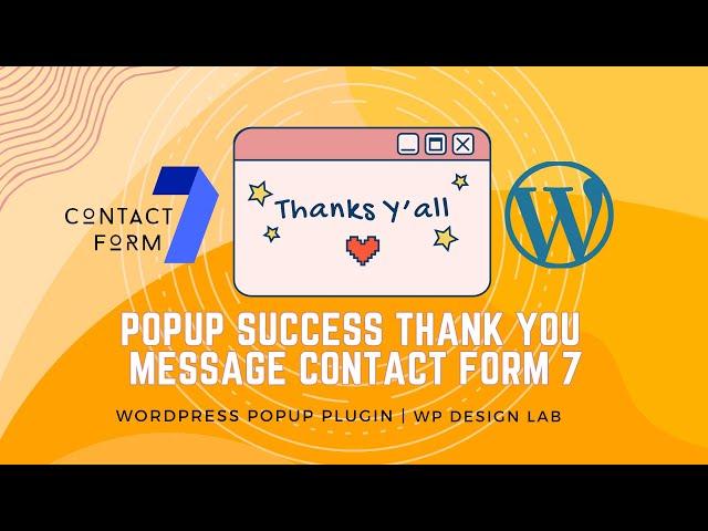 Popup Success Thank you Message Contact Form 7 | Wordpress Popup plugin