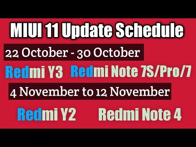 MIUI 11 update schedule | MIUI 11 release date