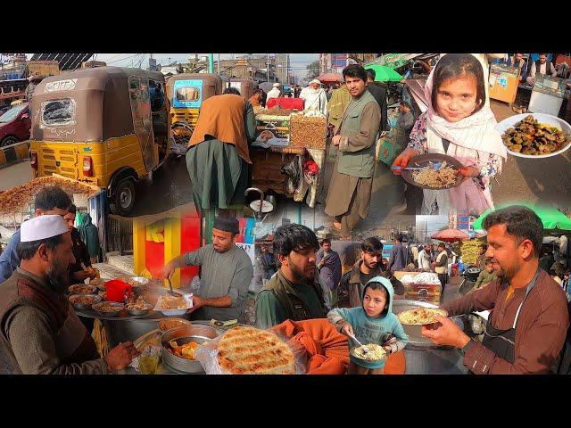 Traditional street food of Afghanistan | Roosh | Liver fry | Pulao | Morning Rush on street food