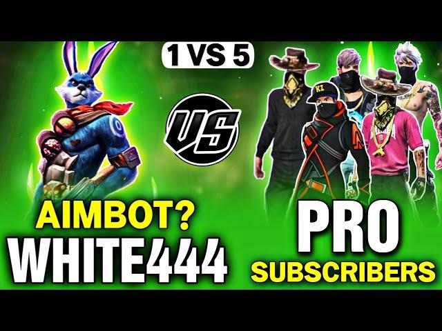 1 vs 6 || WHITE444 is Back || AimBot WHITE444 VS PRO SUBSCRIBERS Clash Squad Custom Match