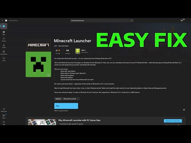 How To Fix Minecraft Launcher Not Downloading or Installing Microsoft Store