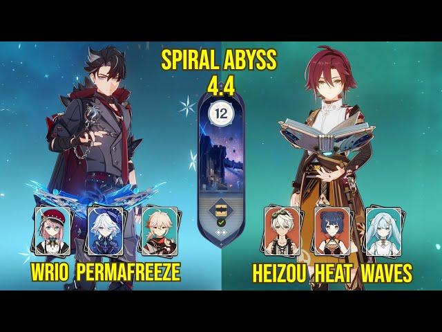 C0 Wriothesley Permafreeze & C1 Heizou Heat Waves | Genshin Impact Spiral Abyss Version 4.4