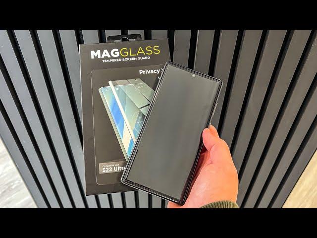 Samsung Galaxy S22 Ultra MAGGLASS Privacy Glass Install & Review!