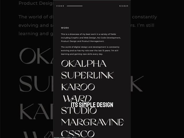 How font can MAKE a portfolio in 2023 