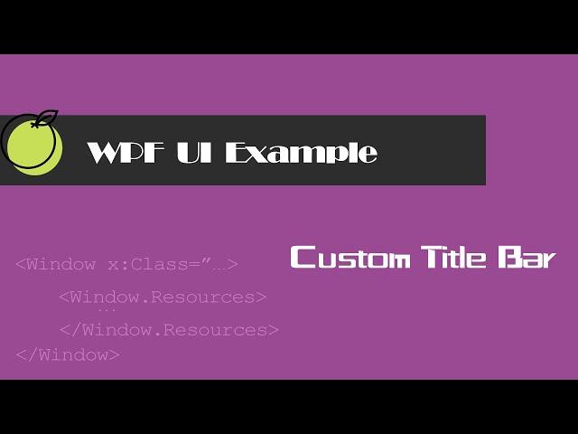 Custom Title Bar in WPF