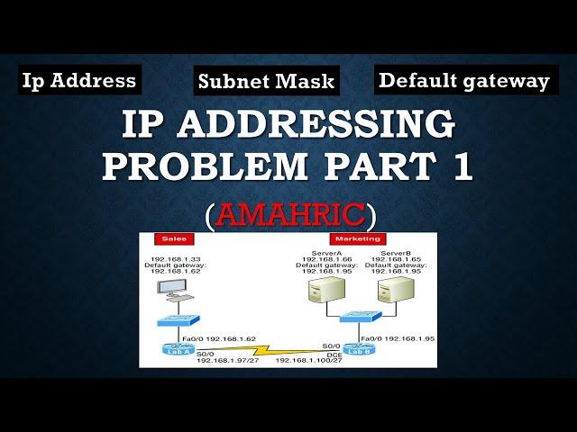 Ip Addressing Problem Part 1 | Amharic