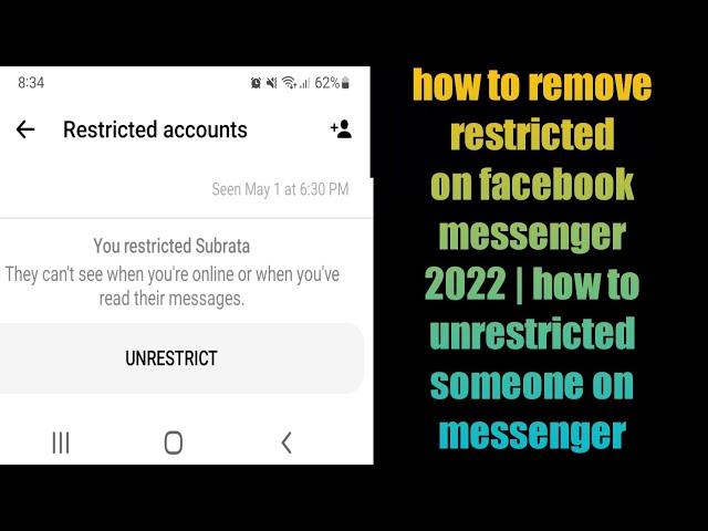 how to remove restricted on facebook messenger 2022 | how to unrestricted someone on messenger