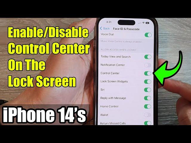 iPhone 14's/14 Pro Max: How to Enable/Disable Control Center On The Lock Screen