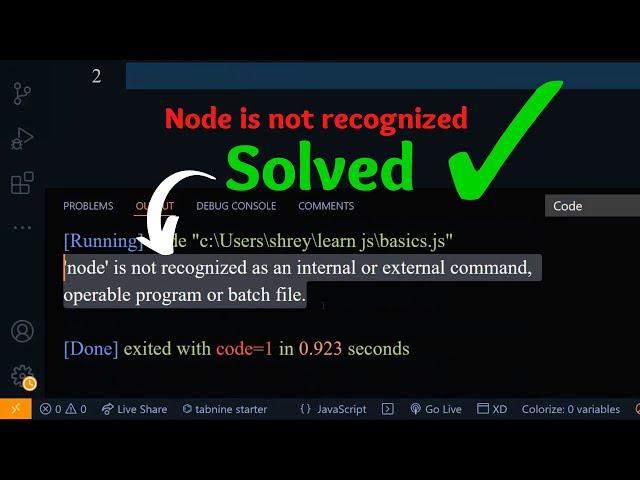 node is not recognised as internal and external command | #code_gyani |#js