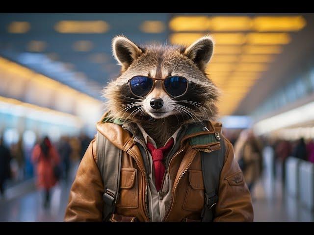 Furry Explorers: Adorable Raccoons Travel the World! ️