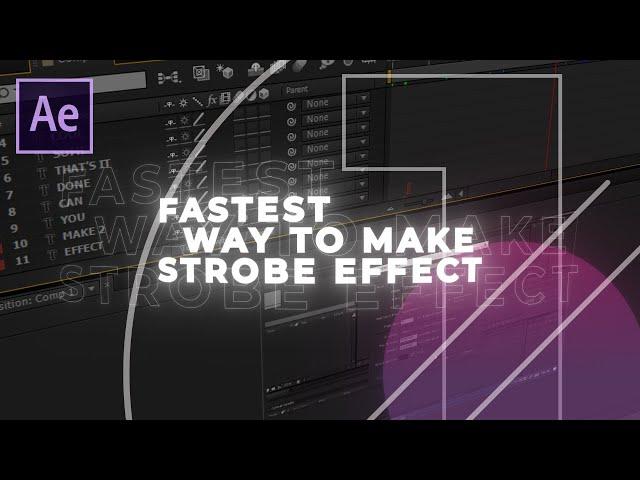 Fastest way to make Strobe/Flicker Effect - After Effect Quick tips