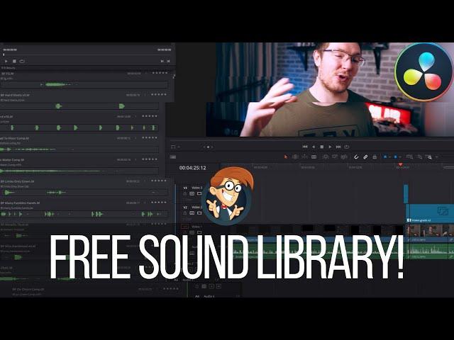 Free Foley Sound Effects - Fairlight Sound Library in Davinci Resolve 16 - 5 Minute Friday #50