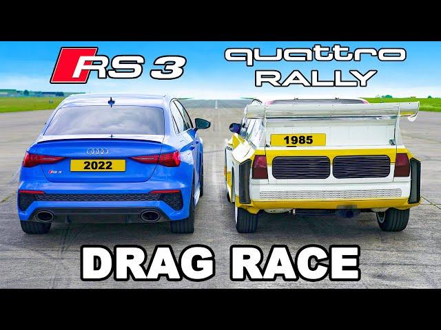 Audi RS3 v Quattro Rally Car: DRAG RACE