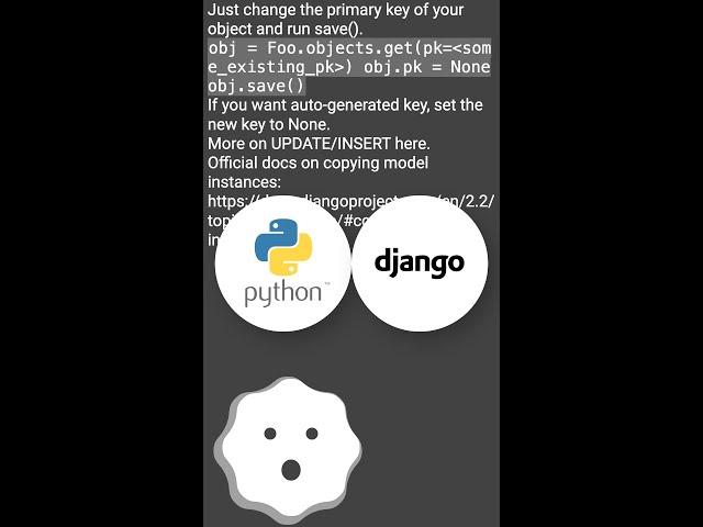 How do I clone a Django model instance object and save it to the database? #shorts