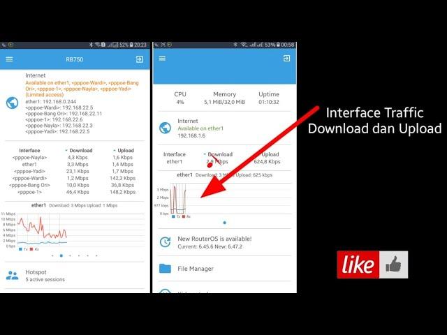 Cara Menampilkan Interface Traffic Mikrotik di  Android
