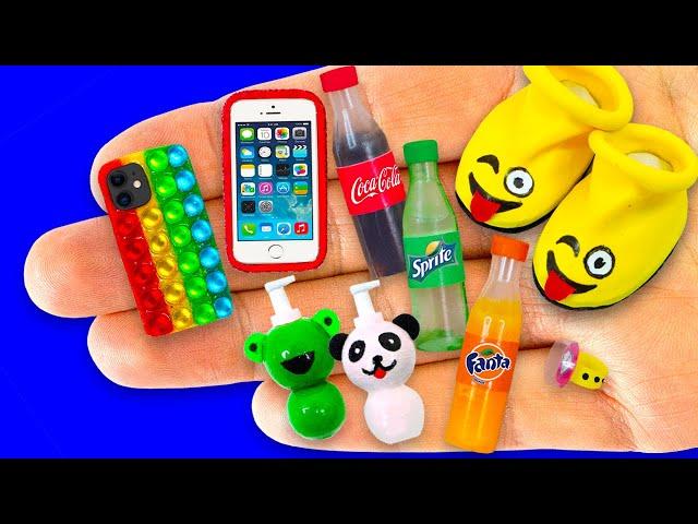 45 EASY DIY MINIATURE REALISTIC FOOD, DRINKS and THINGS | Handbags, Cookies, Cola, Sprite