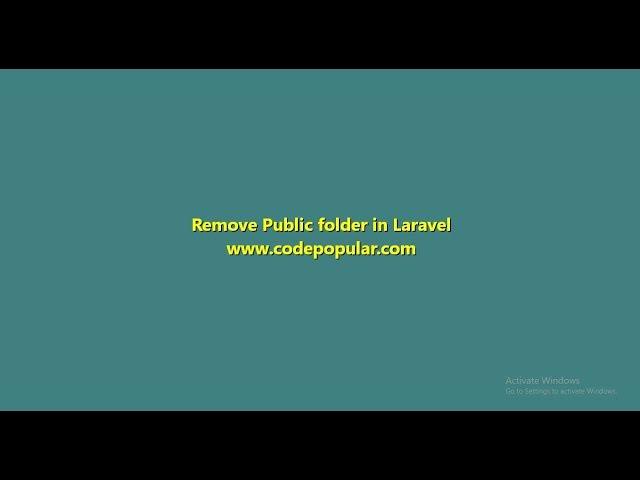 How to remove public directory from url in Laravel