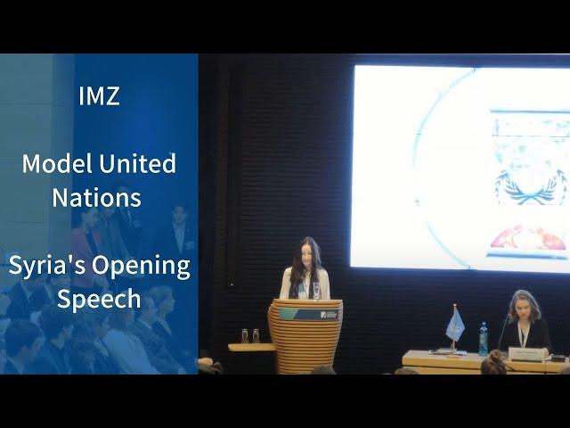 IMZ Model United Nations – Syria's Opening Speech at the BERMUN2