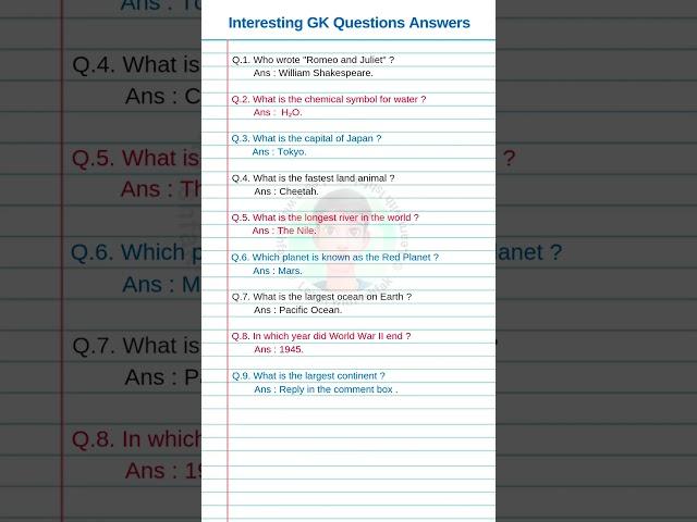 Interesting GK Questions and Answers in English