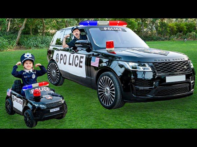 Five Kids are playing with a real police car + more Children's Songs and Videos