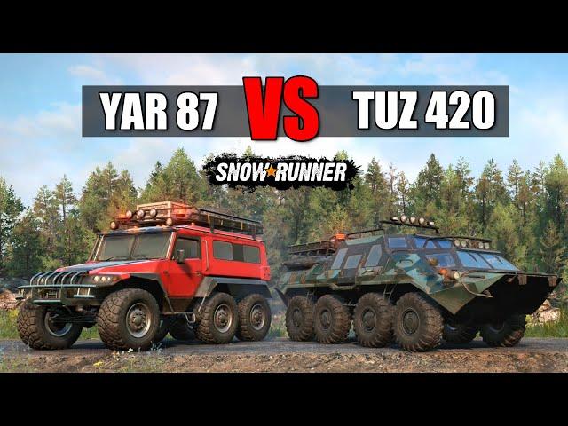 Snowrunner YAR 87 vs TUZ 420 "Tatarin" | Battle of biggest scouts