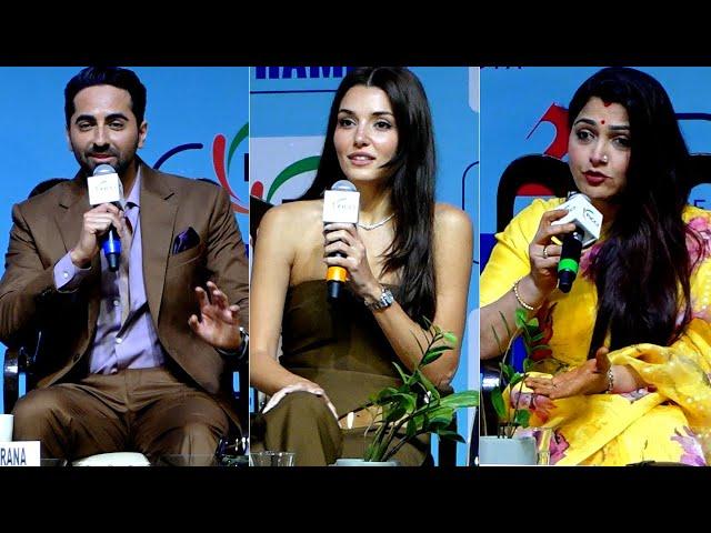 Ayushmann Khurrana,Turkish Actress Hande Ercel & Khushboo Sundar In Conversation With Delshad Irani