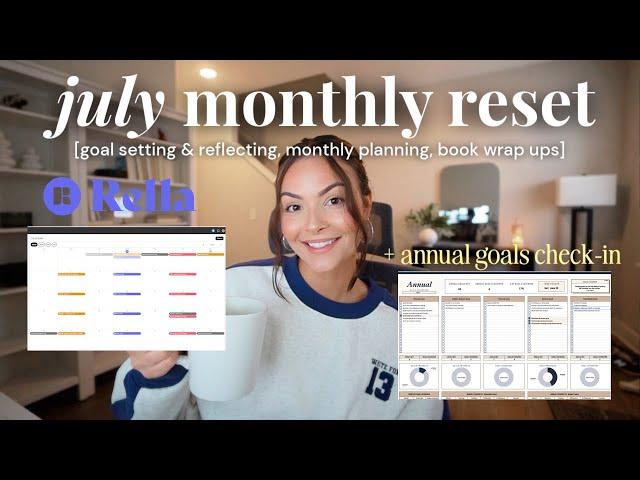 JULY MONTHLY RESET  | annual check-in, july goal setting & reflecting, monthly book wrap up + more