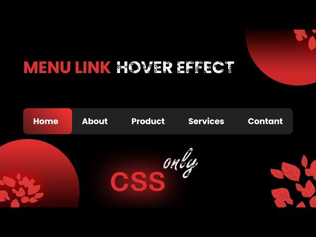 Animated Navigation Bar in HTML and CSS   Menu Hover Animation Effects