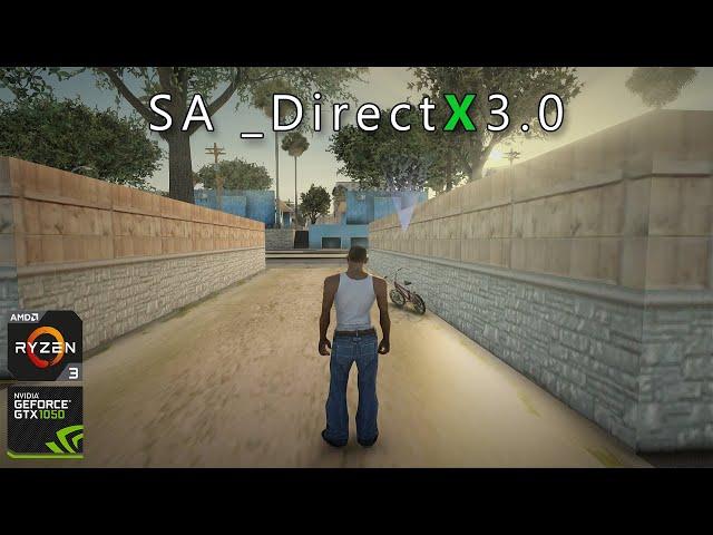 GTA SA DirectX 3.0 Test on Ryzen 3 x GTX 1050