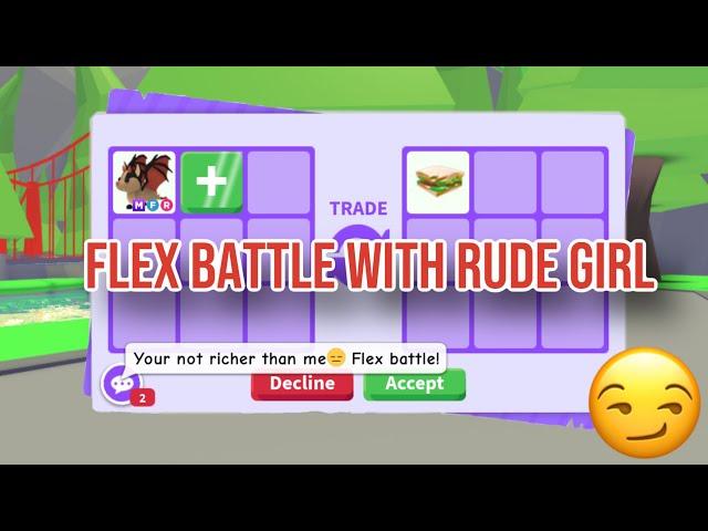 This Rude Girl Challenged Me To A Flex Battle In Adopt Me! *SHOCKING*