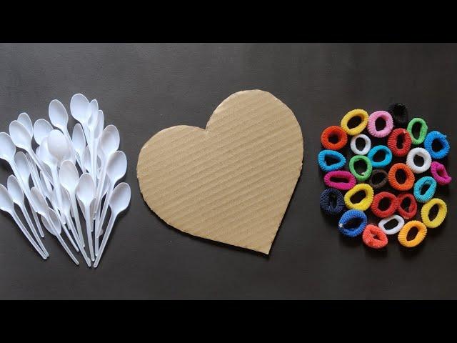 2 Unique Wall Hanging Craft Ideas | Best out of Waste Cardboard and Spoons | Home decoration ideas