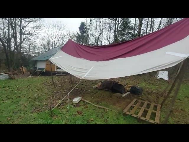 Yurty Roundhouse after the storm .