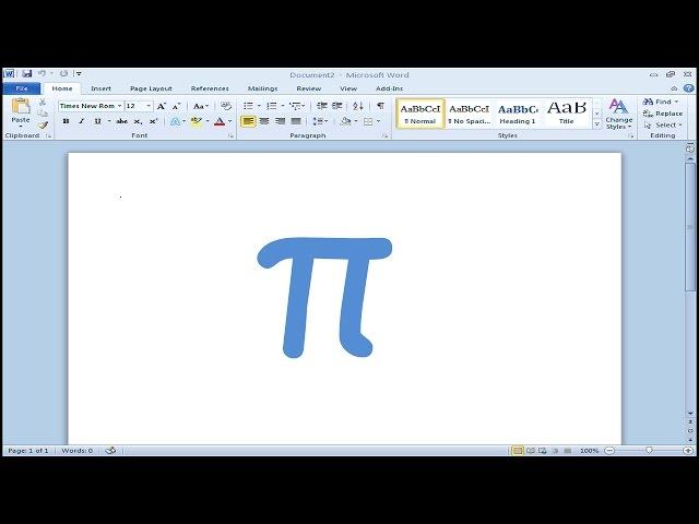 How to type Pi in Microsoft Word (3 Different Ways)