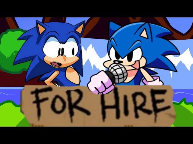 Classic Sonic vs Dorkly Sonic - For Hire HD (Friday Night Funkin)