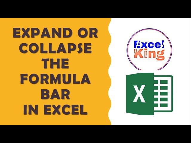 Expand and Collapse the Formula Bar in Excel #AskExcelKing