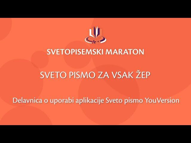 Sveto pismo za vsak žep | Svetopisemski maraton 2021