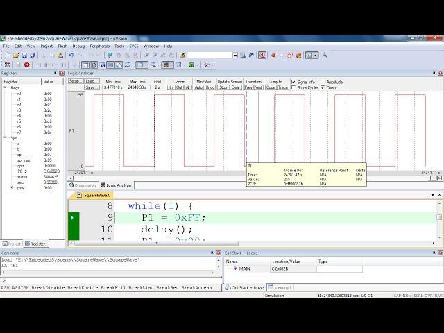 Embedded System Practical - Generating Square Wave