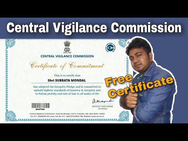 Central Vigilance Commission free certificate | Free certificate by government of india