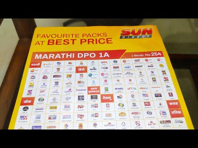 Sun Direct New Plan | Sun Direct Package Channel List | Sun Direct Marathi DOP Packs