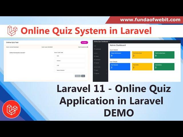 Laravel Online Quiz System - 1: Laravel 11 Online Quiz Application Demo from scratch step by step