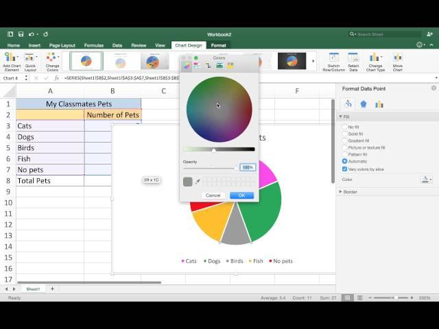 Changing Chart Colors  - Excel