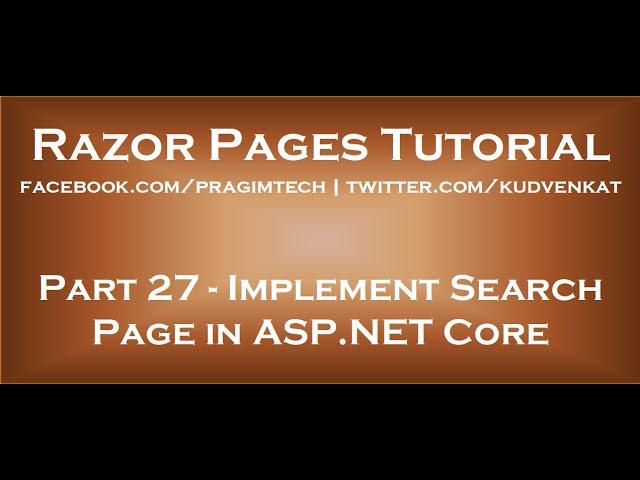 Implement search page in ASP NET Core