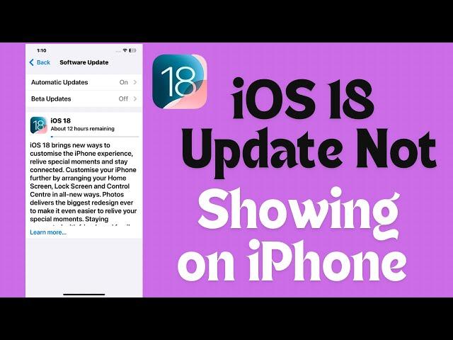 How to Fix iOS 18 Update Not Showing | How to Fix iOS 18 Update Not Showing Problem