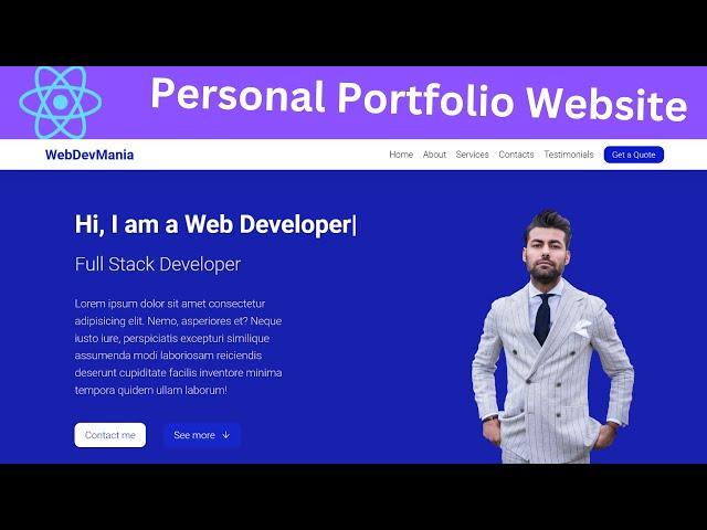 Build Personal Portfolio Website Using React JS | Beginner Friendly