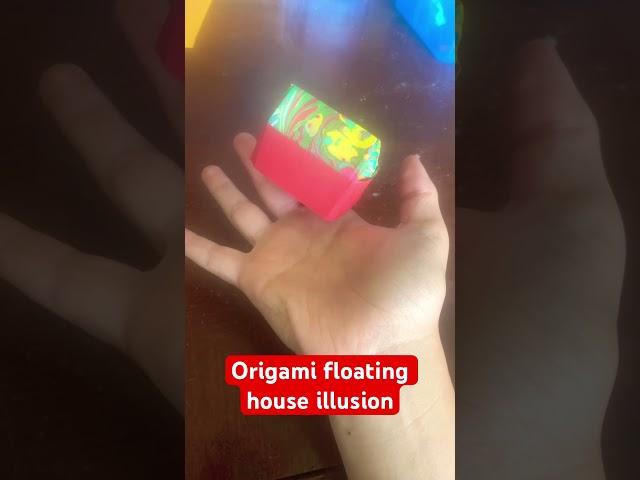 Origami floating house illusion ￼(by Jeremyshaferorigami) 