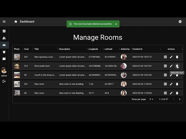 React MUI responsive Dashboard DataGrid Table, Delete, View, Edit advanced component for admin panel