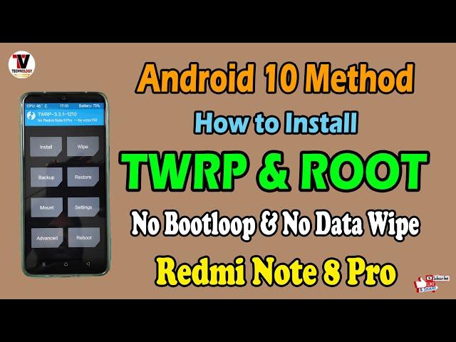 How to Install TWRP and ROOT with Android 10 on Redmi Note 8 Pro | 100% Safe Method | No Bootloop |